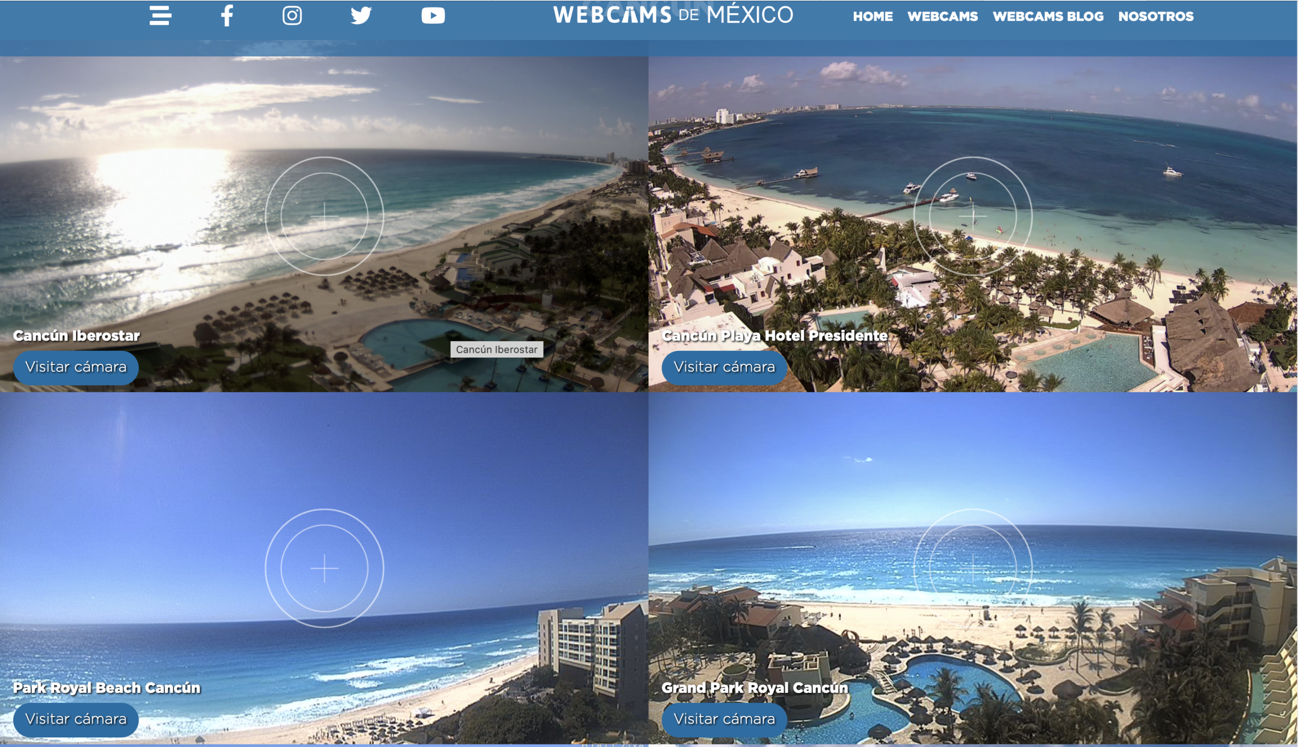 Webcams en Malecón Tajamar y Playa Delfines en Cancún